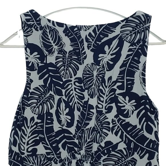 ALFRED SUNG Leaf print round pleated neckline fresh and flowy camisole - Picture 5 of 13